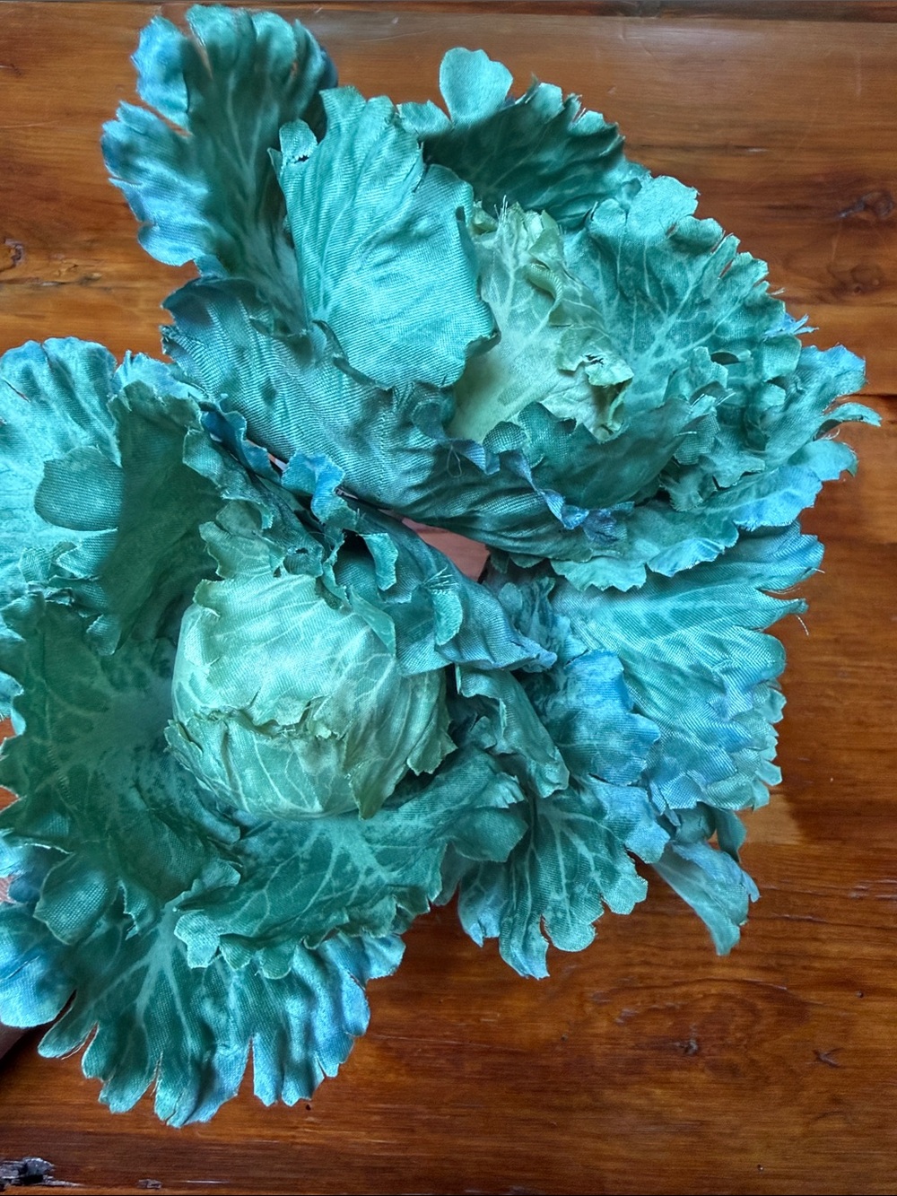🥬 Decorative Fall/Spring Faux Kale Pick 6” D x 10” Blue/Green set of 3